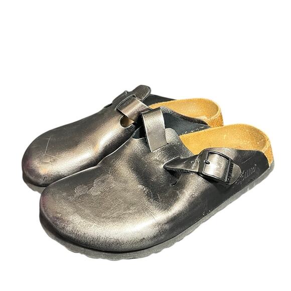 Birkenstock Papillio Womens Boston Clog Slip On Shoes Metallic Size 39 US 8 - Picture 1 of 7